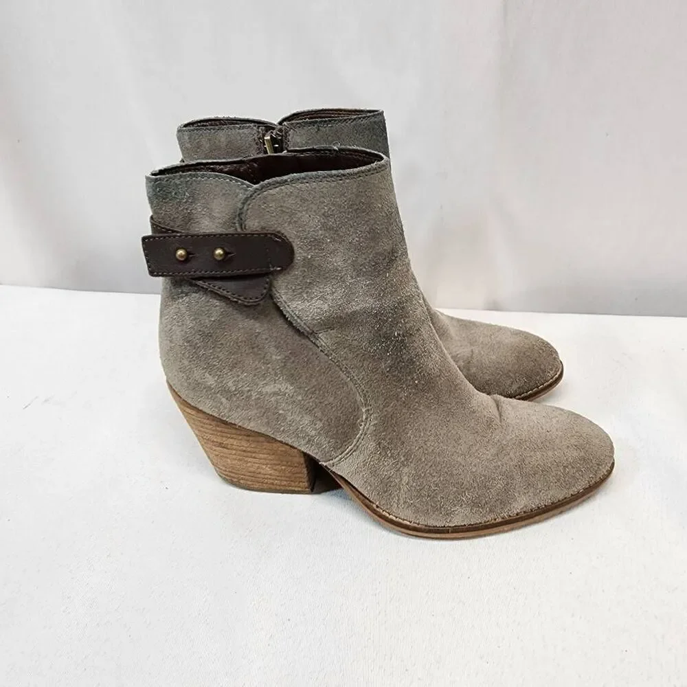 Sam Edelman Women's Marielle Gray Suede Ankle Booties Boots Size 6 M